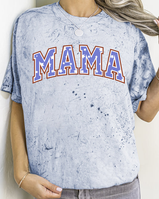 Patriotic Mama, Stars and Stripes, 4th of July Color Blast, Comfort Colors Tshirt