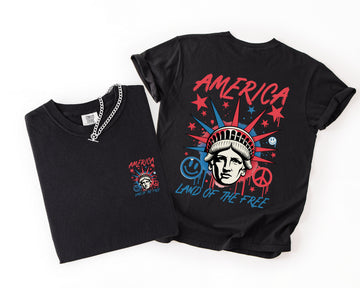 America, Land of the Free, 4th of July, Statue of Liberty Patriotic Edition Comfort Colors Tee