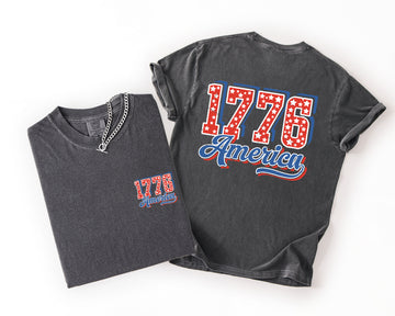 1776 America Patriotic Red White Boujee Fourth Of July Celebration For Parades And Picnics Comfort Colors Tee