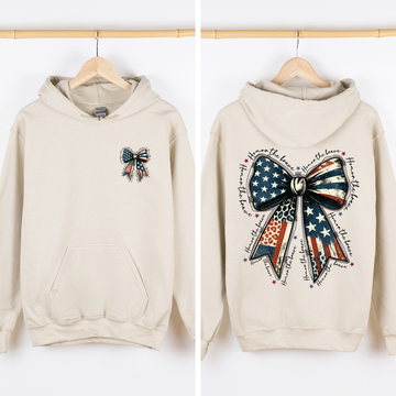 Patriotic Bow, USA Flag, America, 4th of July, Cute Sweatshirt