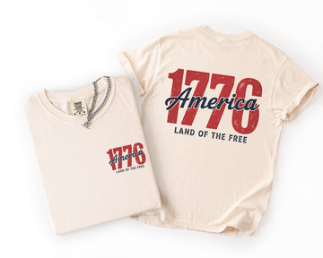 1776 Land Of The Free Comfort Colors Tee