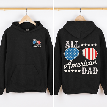 All American Dad, Glasses, US Flag, USA, 4th of July Sweatshirt