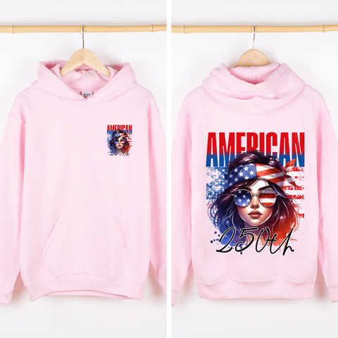 American Girl, 250th Anniversary, USA, US Flag, 4th of July Sweatshirt