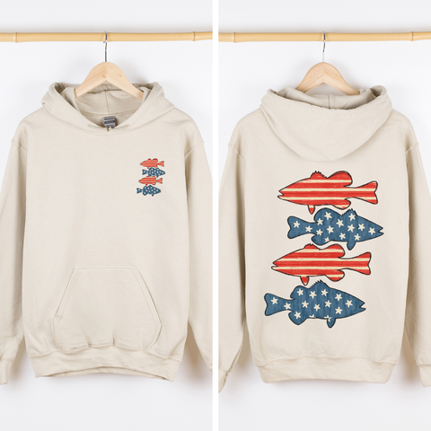 Fishing, Stars and Stripes, America, USA, 4th of July, Unisex Sweatshirt