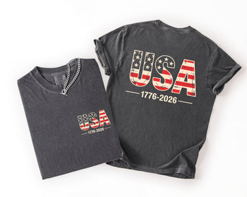 USA, US Flag, 4th of July, America, Patriotic Unisex Comfort Colors T-Shirt