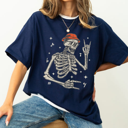 Rocker Skeleton, Punk, Music Concert, Retro, Aesthetic, Vintage, Comfort Colors Tshirt