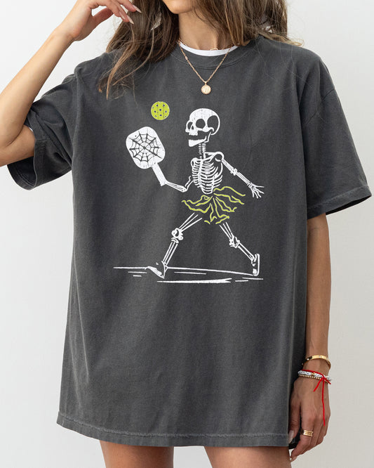 Pickleball Skeleton, Funny, Witch, Aesthetic, Meme, Halloween, Spooky, Costume, Tshirt