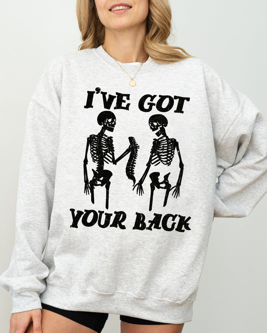 I've Got Your Back, Funny Skeleton, Retro, Aesthetic, Vintage Sweatshirt