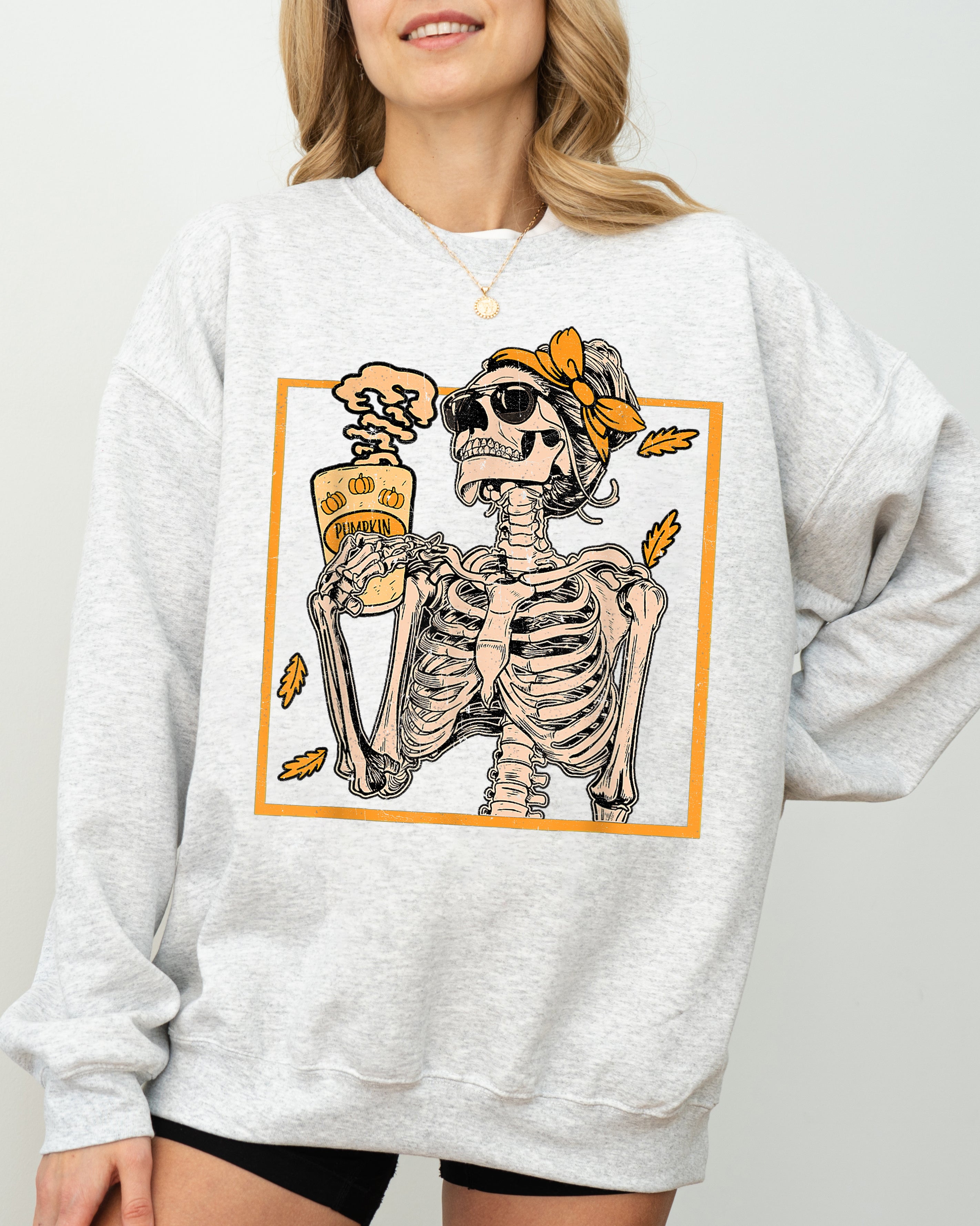 Coffee Lover Skeleton Lady Vintage Sweatshirt | Refinery