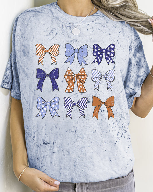 American Bows, Ribbon, Coquette, USA, Vintage, Color Blast, Comfort Colors Tshirt