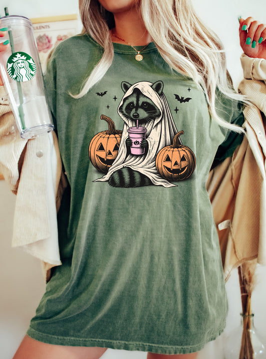 Racoon, Animal, Coffee Lovers, Farm, Ghost, Western, Witch, Aesthetic, Meme, Halloween, Costume, Tshirt