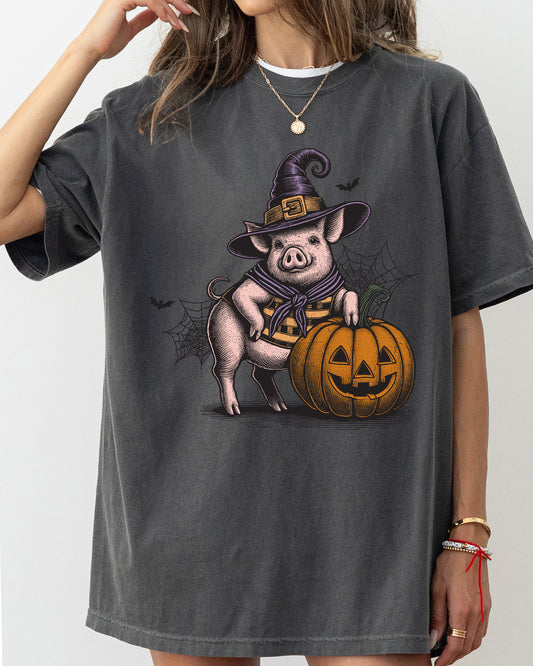 Pig, Animal Lover, Vintage, Farm, Ghost, Western, Witch, Aesthetic, Meme, Halloween, Costume, Tshirt