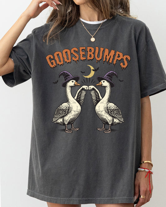 Goosebumps, Geese, Duck, Vintage, Ghost, Western, Witch, Aesthetic, Meme, Halloween, Costume, Tshirt