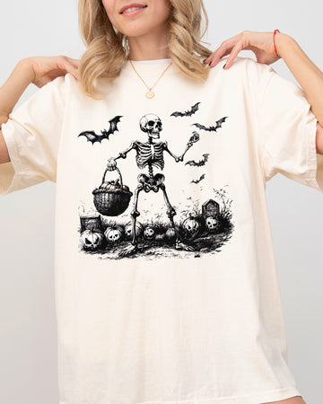 Skeleton, Ghost, Pumpkin Patch, Vintage, Western, Witch, Aesthetic, Meme, Halloween, Costume, Tshirt Comfort Colors T-Shirt