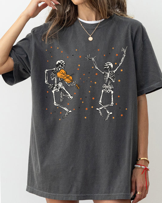 Dancing Skeletons, Stars, Vintage, Western, Witch, Aesthetic, Meme, Halloween, Costume, Tshirt