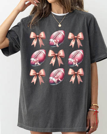 Football, Bow, Ribbon, Ghost, Vintage, Western, Witch, Aesthetic, Meme, Halloween, Costume, Tshirt Comfort Colors T-Shirt