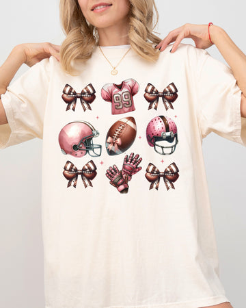 Football Icons, Bow, Ribbon, Skeleton, Ghost, Vintage, Western, Witch, Aesthetic, Meme, Halloween, Costume, Tshirt Comfort Colors T-Shirt