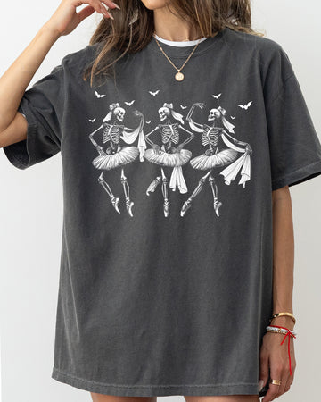 Dancing Skeletons Ladies, Bride, Western, Witch, Aesthetic, Meme, Halloween, Costume, Tshirt Comfort Colors T-Shirt