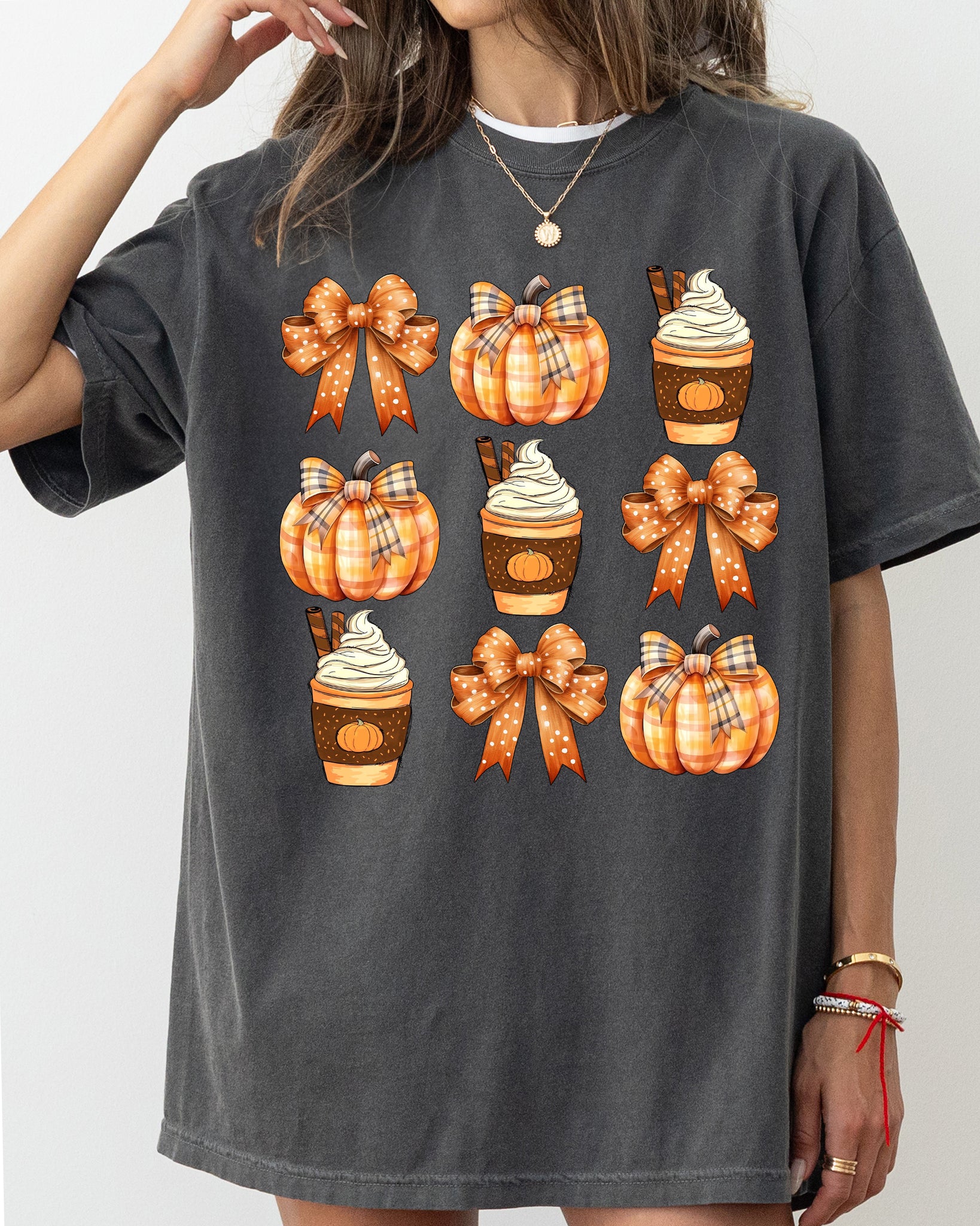 Coffee, Pumpkin, Bow, Western, Witch, Aesthetic, Meme, Halloween, Costume, Tshirt Comfort Colors T-Shirt