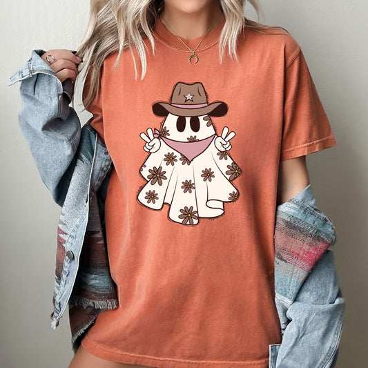 Cowboy Ghost, Vintage, Western, Witch, Aesthetic, Meme, Halloween, Costume, Tshirt