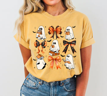 Cute Ghosts, Book Lover, Western, Witch, Aesthetic, Meme, Halloween, Costume, Tshirt Comfort Colors T-Shirt