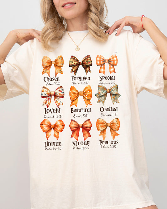 Bible Verse, Bow, Ribbon, Christian, Fall, Western, Witch, Aesthetic, Meme, Halloween, Costume, Tshirt