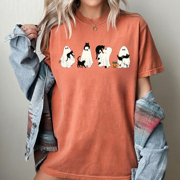 Black Cat, Ghost, Skeleton, Vintage, Western, Witch, Aesthetic, Meme, Halloween, Costume, Tshirt Comfort Colors T-Shirt