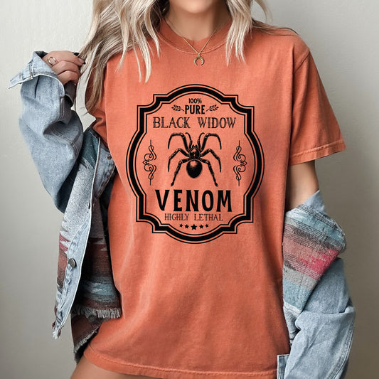 Black Widow, Vintage, Western, Witch, Aesthetic, Meme, Halloween, Costume, Tshirt