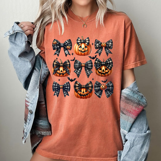 Pumpkin, Bow, Coquette, Vintage, Western, Witch, Aesthetic, Meme, Halloween, Costume, Tshirt