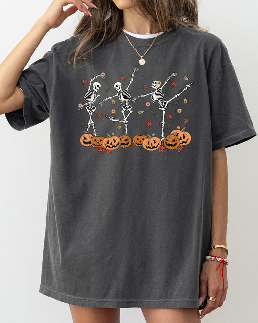 Dancing Skeletons, Fall Leaves, Vintage, Western, Witch, Aesthetic, Meme, Halloween, Costume, Tshirt