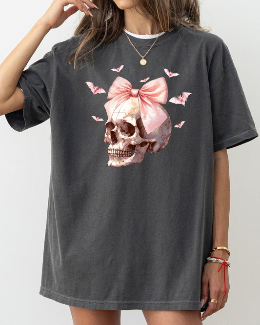 Bow, Skull, Coquette, Vintage, Western, Witch, Aesthetic, Meme, Halloween, Costume, Tshirt