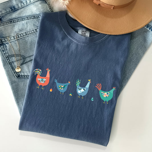 Easter Chickens and Eggs, Spring, Colorful Comfort Colors Tshirt