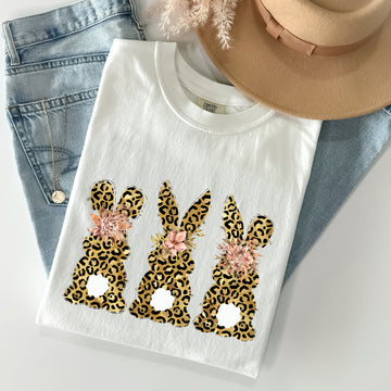 Leopard Print Easter Bunnies, Easter Rabbit Comfort Colors Tshirt