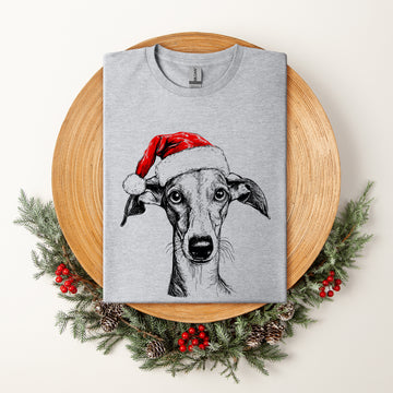 Grey Hound, Santa, Dog, Christmas, Dog Lover, Pet T-Shirt Comfort Colors T-Shirt