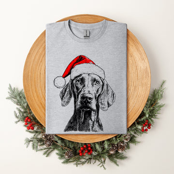 Weimaraner, Santa, Dog, Christmas, Dog Lover, Pet T-Shirt Comfort Colors T-Shirt