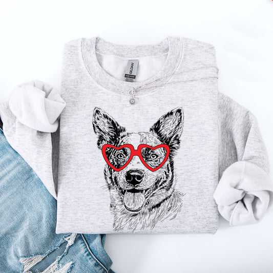 Australian Cattle, Blue Heeler, Pet, Dog Breed, Valentine's Sweatshirt