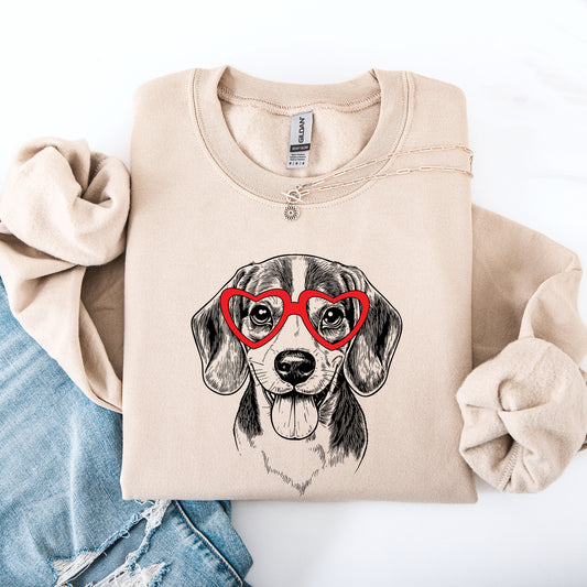 Beagle, Pet, Dog Breed, Valentine's Sweatshirt