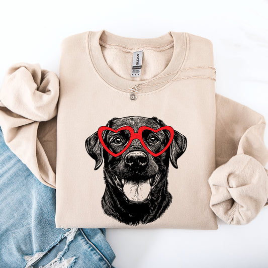 Black Lab, Labrador, Pet, Dog Breed, Valentine's Sweatshirt