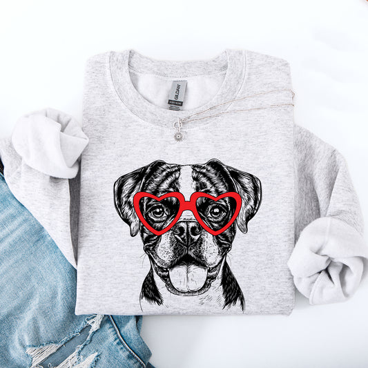 Boxer, Pet, Dog Breed, Valentine's Sweatshirt