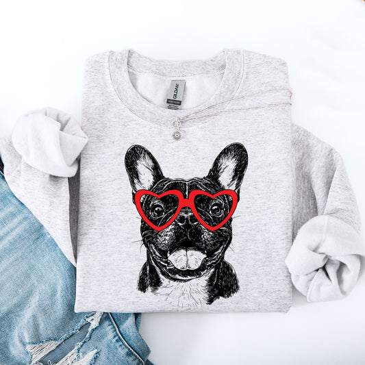 Frenchie, French Bulldog, Pet, Dog Breed Valentine's Sweatshirt