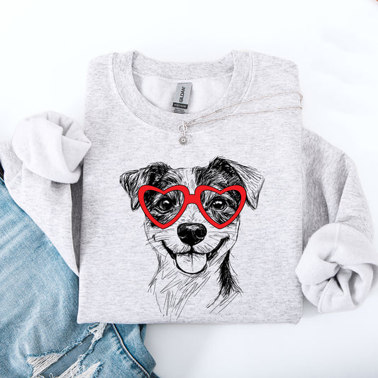 Jack Russell, Pet, Dog Breed, Valentine's Sweatshirt