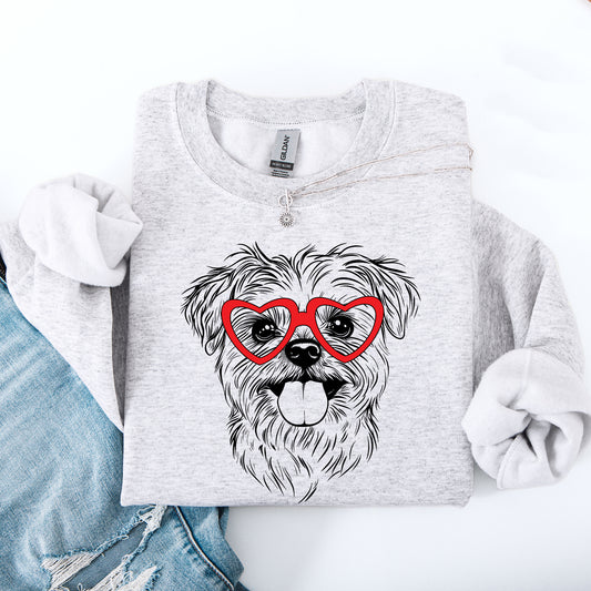 Maltese, Pet, Dog Breed, Valentine's Sweatshirt