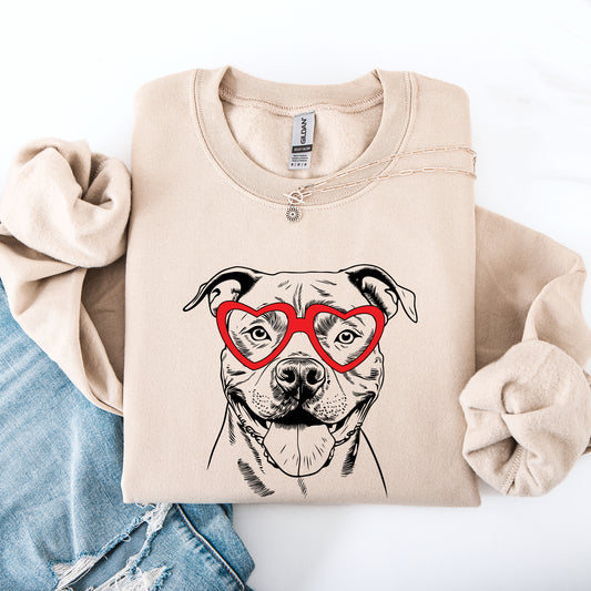 Pitbull, Pet, Dog Breed, Valentine's Sweatshirt