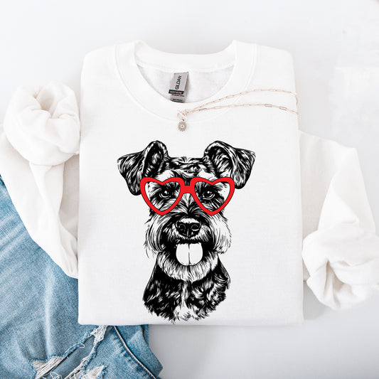 Schnauzer, Pet, Dog Breed, Valentine's Sweatshirt