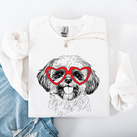 Shih Tzu, Pet, Dog Breed, Valentine's Sweatshirt