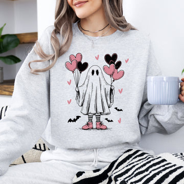 Cute Ghost, Lover, Hearts, Valentine's Day, Love Sweatshirt