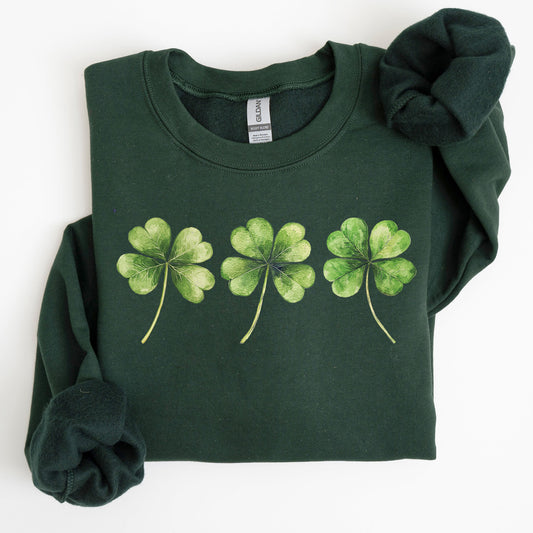 Shamrock, Clover, Retro, St. Paddy's Day, Lucky, Irish, Lucky Charm, St Patrick's Day Sweatshirt