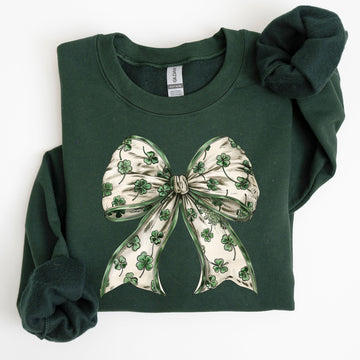 St. Paddy's Day Coquette, Bow, Shamrock, Clover, Irish, Lucky, Lucky Charm, St Patrick's Day Sweatshirt