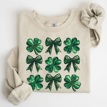 Sequin Style Shamrock, Clover, Irish, Lucky, St. Paddy's Day, Lucky Charm, St Patrick's Day Sweatshirt