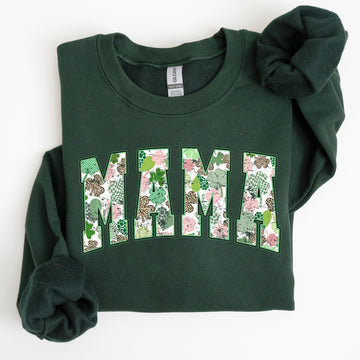 Mama, Vintage, St. Paddy's Day, Clover, Shamrock, Lucky, Irish, Lucky Charm, St Patrick's Day Sweatshirt